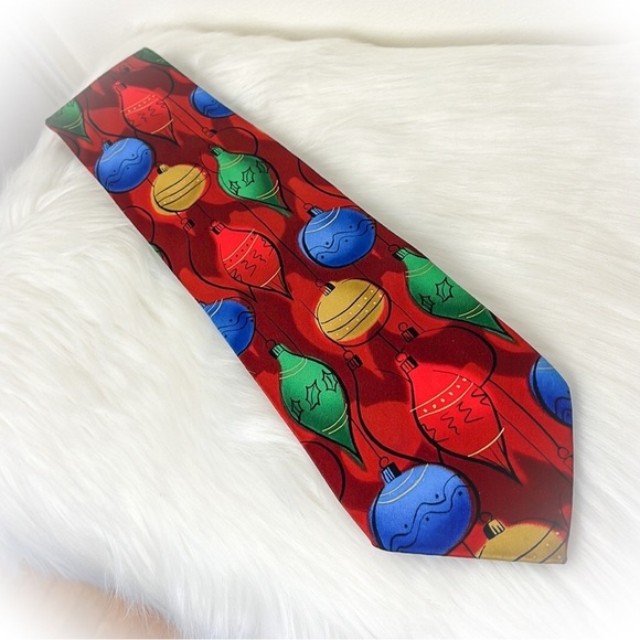 💕Beautiful Christmas Ornaments Jerry Garcia Mens Silk Tie💕 - Picture 10 of 13